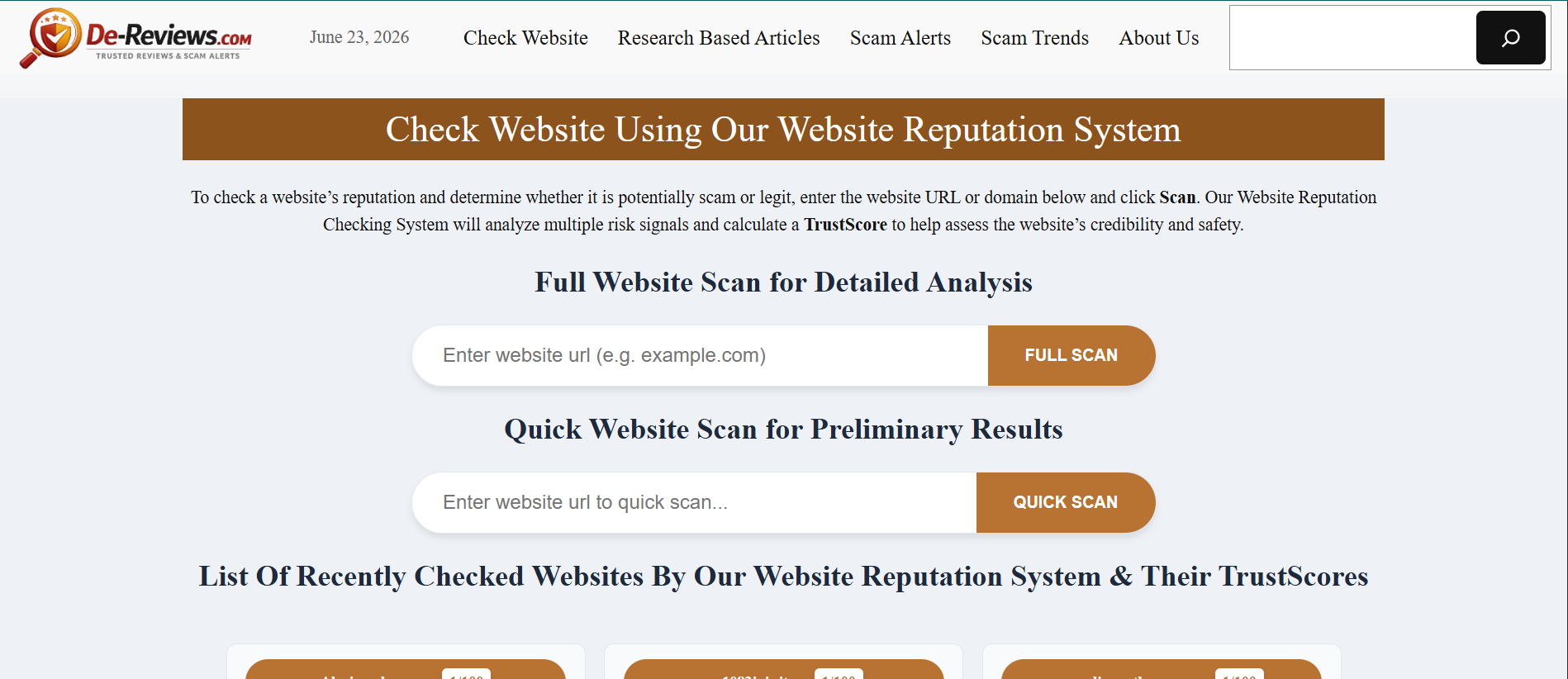de-reviews.com Website Reputation System